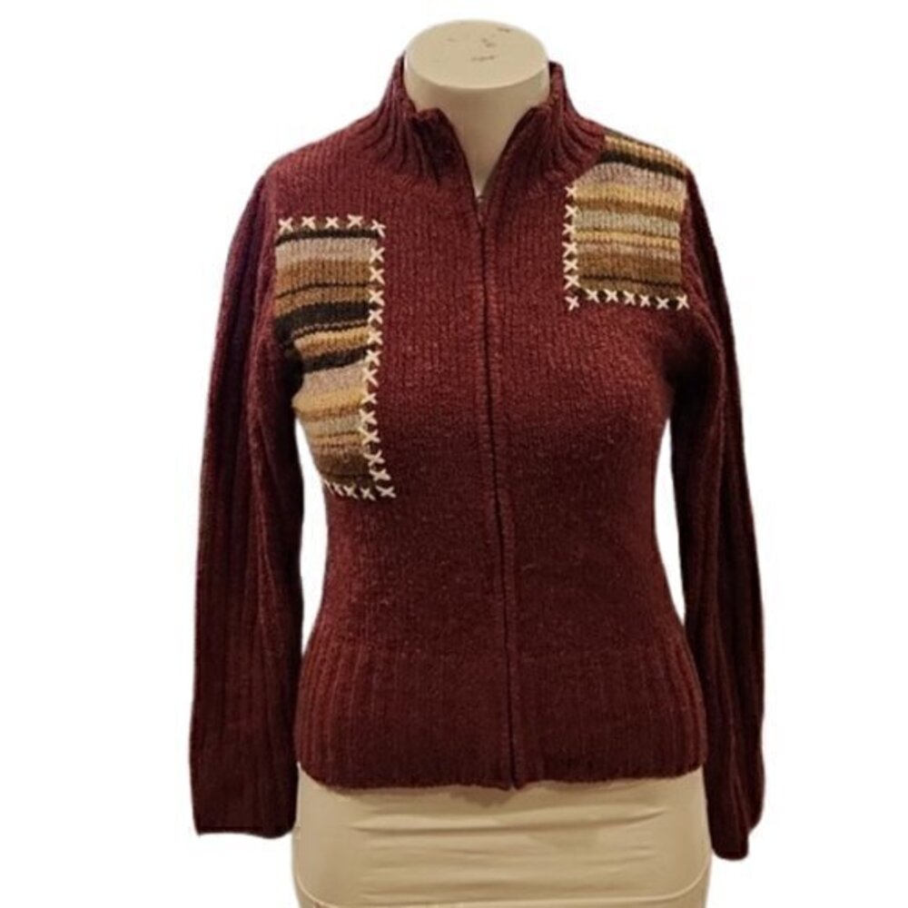 [Weekendz Off] Zip Up Mock Neck Wool Sweater - Size L